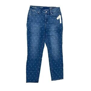 NWT Talbots Denim Jeans Size 4 Anchor Flawless Slim Ankle Curvy Coastal Beach